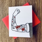 Big Wheel Press Stay Strong Arm Tattoo Greeting Card